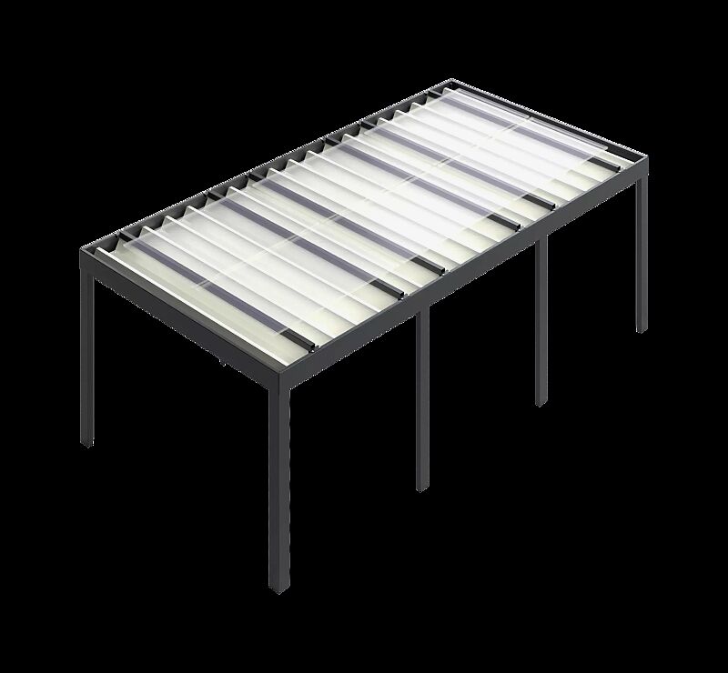 multiport-car-pv__shoKAT0077418 MULTIPORT® PV, vorbereitet für bauseitige PV-Module, Dachbreite x Dachtiefe 3060 mm x 5970 mm, Stahlkonstruktion in RAL 7016 anthrazitgrau