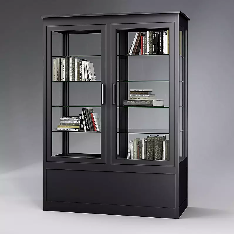 oeffentlicher-buecherschrank-embrun__shoKAT0077704 Öffentlicher Bücherschrank EMBRUN, Breite 1400 mm, mit zweiteiliger Drehflügeltür, vorn öffnend, in RAL 7016 anthrazitgrau