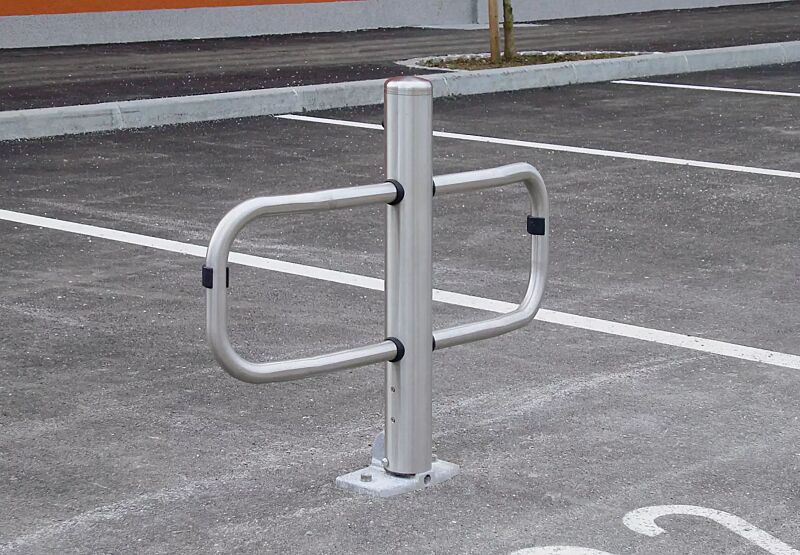 Parkbügel LUGO aus Edelstahl mit Anschlagpuffern