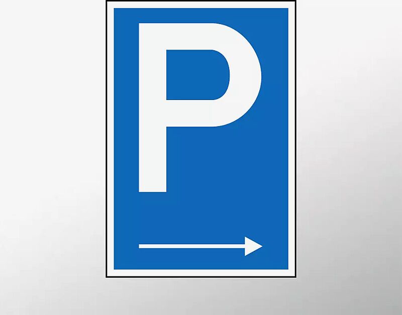 Parkplatz-Reservierungsschild rechtsweisend