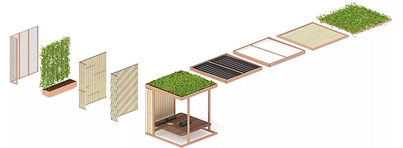 pavillon-cuby-dream__shoKAT0072886 Gesamtübersicht Dach und Wandelemente Modelle CUBY DREAM