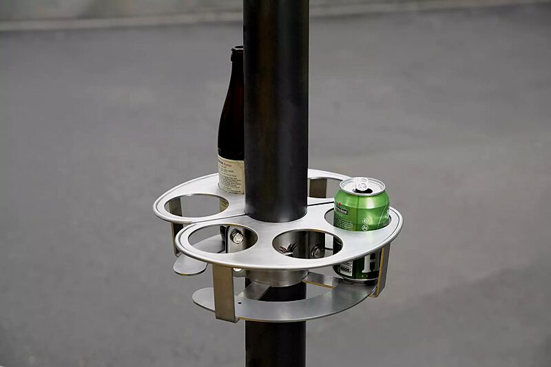 Pfandring für Pfosten, für Pfostendurchmesser 60 bis 90 mm, Edelstahl, gebürstet