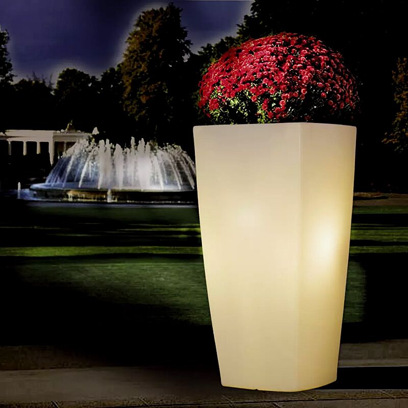 Pflanzbehälter BALI-LIGHT, Höhe 1500 mm, transluzent beleuchtet