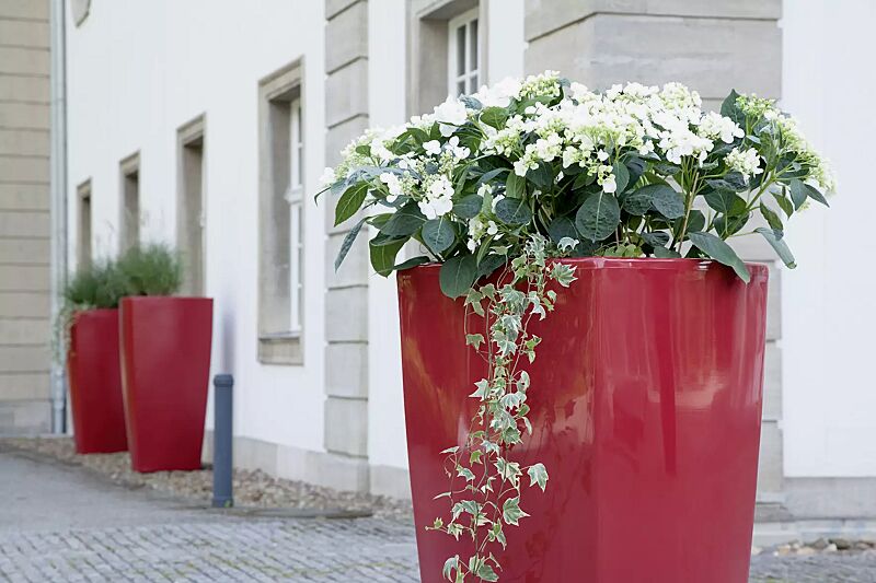 Pflanzbehälter BALI, Höhe 1300 mm, in rubinrot ähnlich RAL 3003