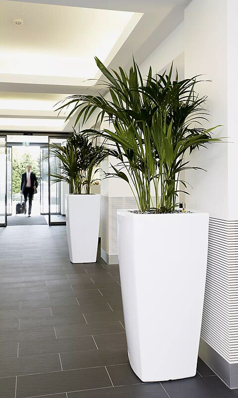 Pflanzbehälter BALI, Höhe 1100 mm, in weiß ähnlich RAL 9003