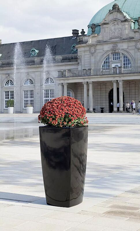 Pflanzbehälter BALI, Höhe 1100 mm, in schwarz ähnlich RAL 9004