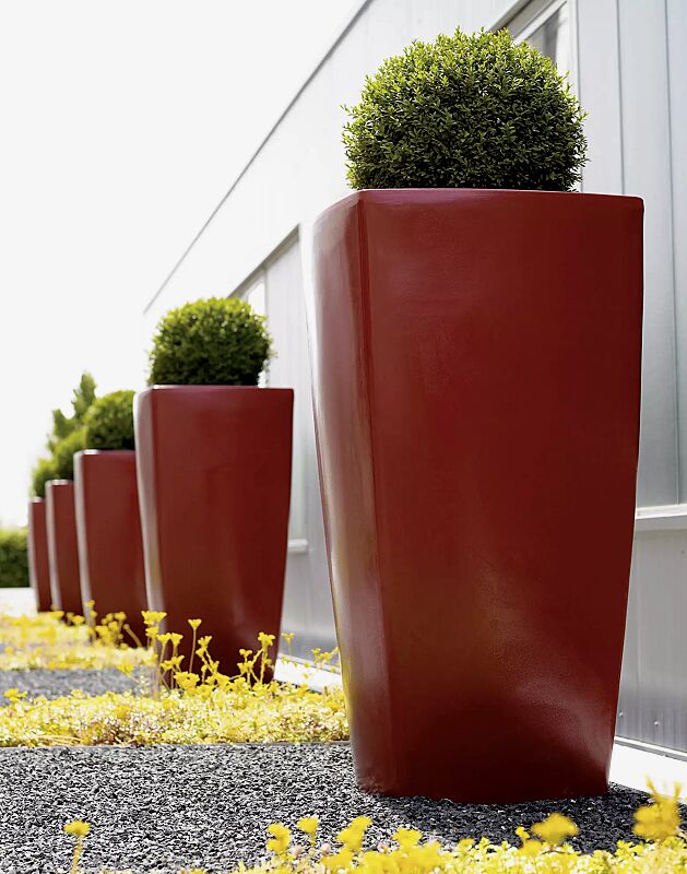 Pflanzbehälter BALI, Höhe 1300 mm, in rubinrot ähnlich RAL 3003