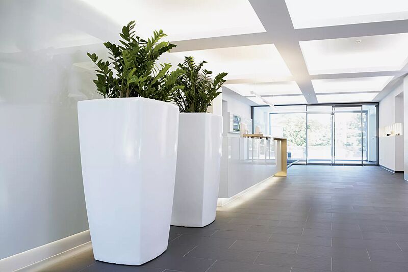 Pflanzbehälter BALI, Höhe 1300 mm, in weiß ähnlich RAL 9003