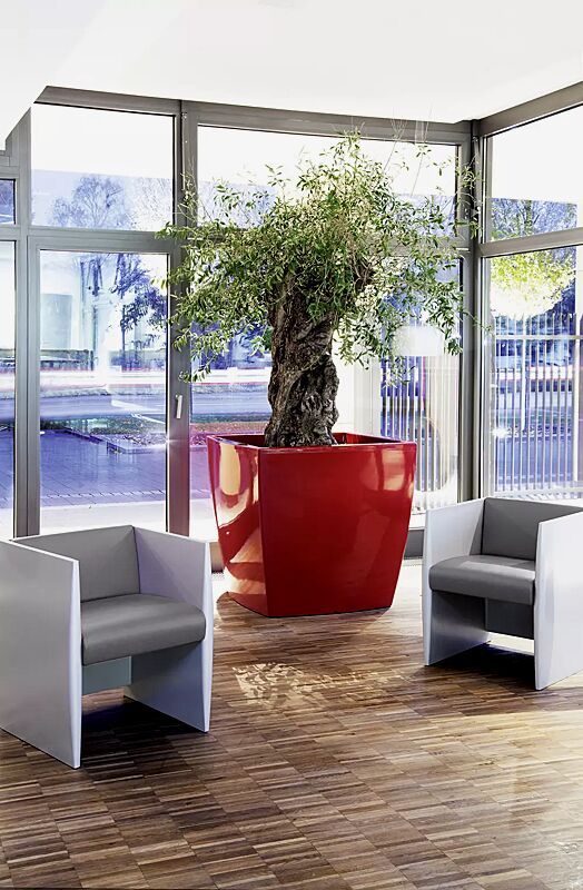 Pflanzbehälter DELHI in rubinrot ähnlich RAL 3003