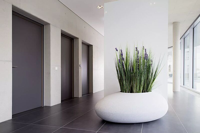 Pflanzbehälter MALUR, Höhe 500 mm, in granit hell