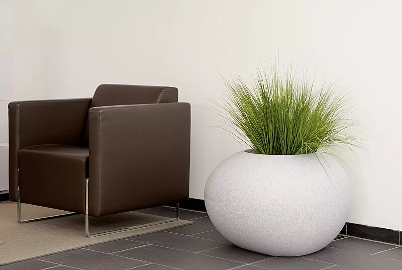 Pflanzbehälter MALUR, Höhe 490 mm, in granit hell