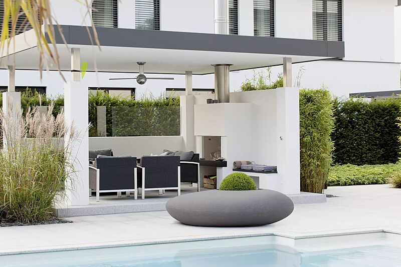 Pflanzbehälter MALUR, Höhe 500 mm, in granit dunkel