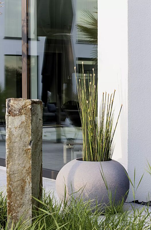 Pflanzbehälter MALUR, Höhe 490 mm, in granit hell