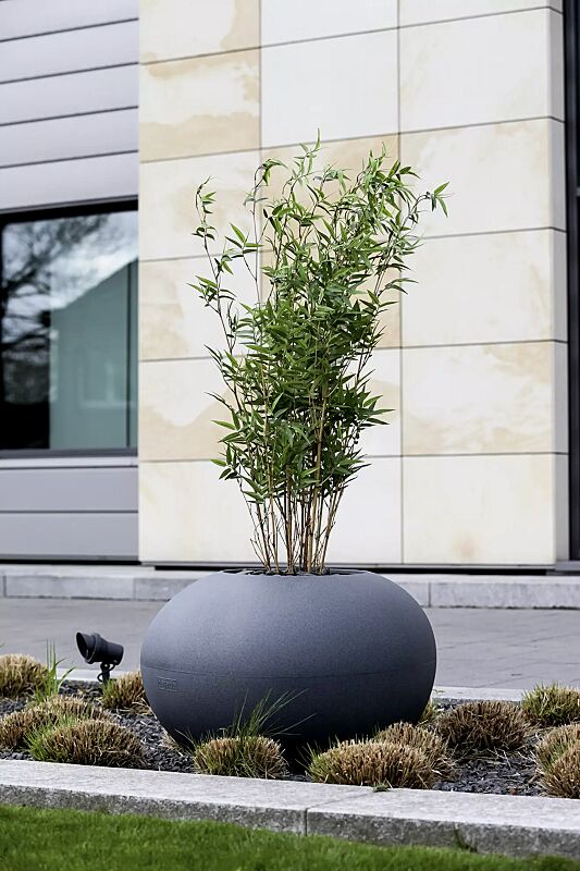 Pflanzbehälter MALUR, Höhe 490 mm, in granit dunkel