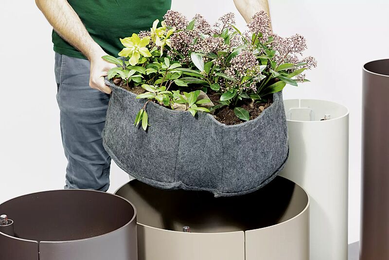 Detail: Innenbehälter bestehend aus Geotextil