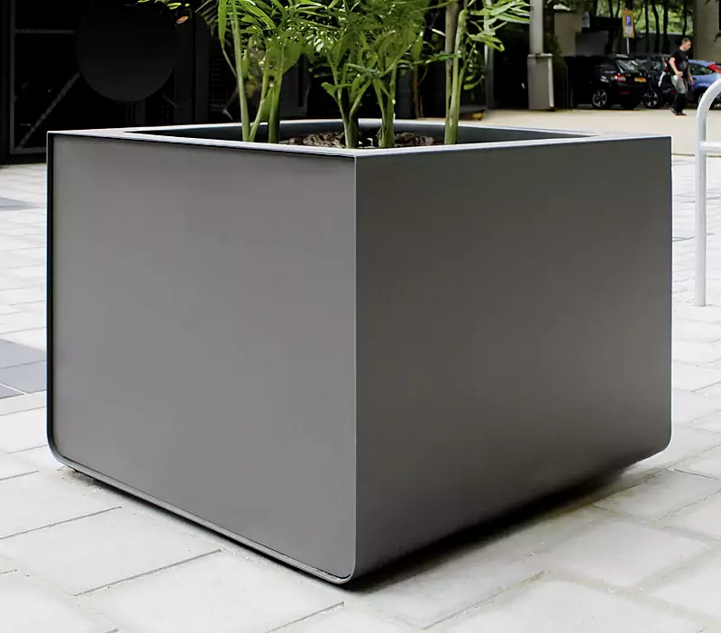 Pflanzbehälter REPOSA, 500 Liter, Stahlteile in Gris sablé 2900