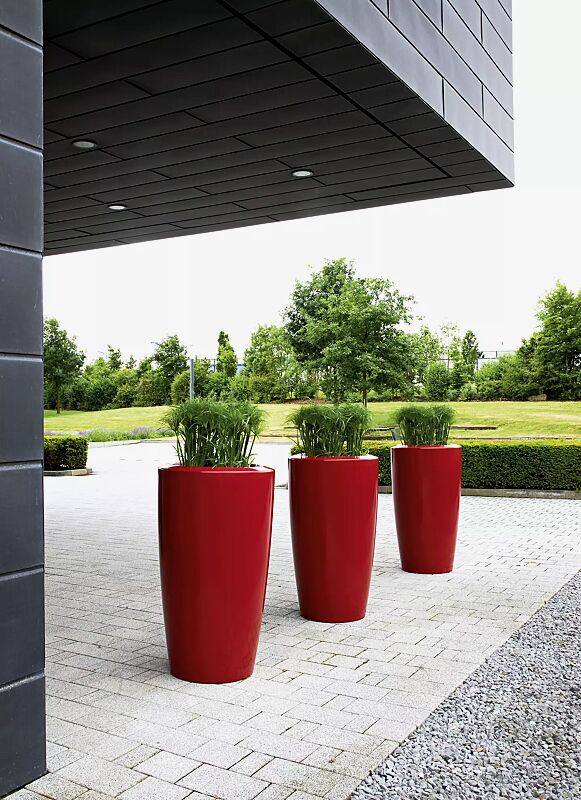 pflanzbehaelter-una__shoKAT0033175 Pflanzbehälter UNA, Höhe 1100 mm, in rubinrot ähnlich RAL 3003
