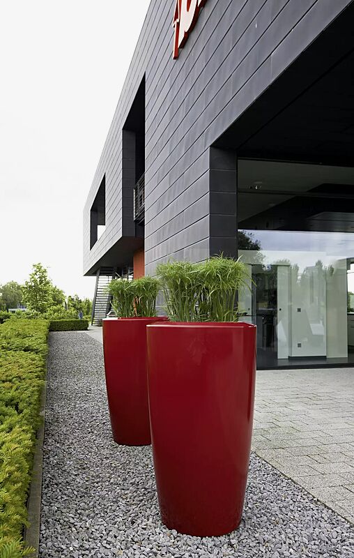 pflanzbehaelter-una__shoKAT0033177 Pflanzbehälter UNA, Höhe 1100 mm, in rubinrot ähnlich RAL 3003