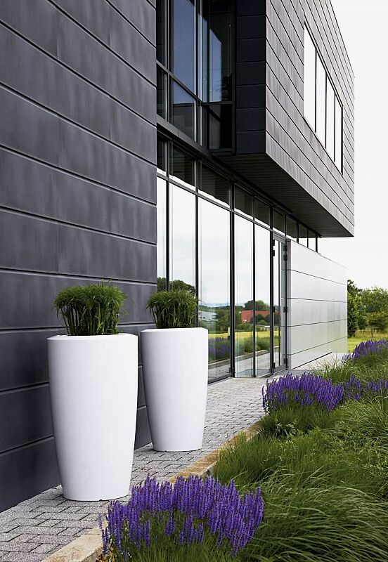 pflanzbehaelter-una__shoKAT0033186 Pflanzbehälter UNA, Höhe 1100 mm, in weiß ähnlich RAL 9003