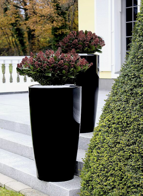 pflanzbehaelter-una__shoKAT0033236 Pflanzbehälter UNA, Höhe 900 mm, in schwarz ähnlich RAL 9004