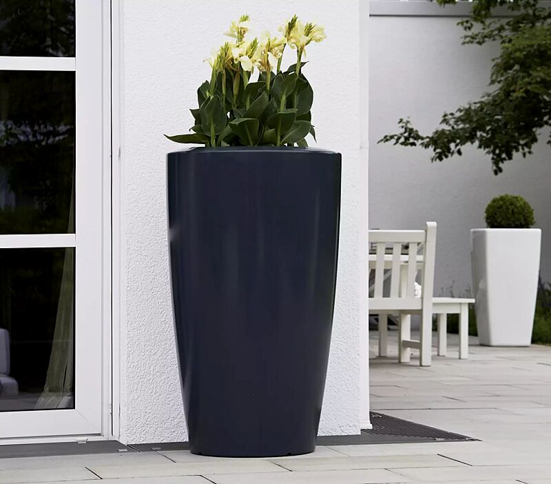 Pflanzbehälter UNA, Höhe 1100 mm, in anthrazitgrau ähnlich RAL 7016