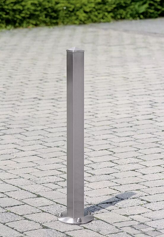 Poller ARTURO mit Bodenplatte zum Aufdübeln