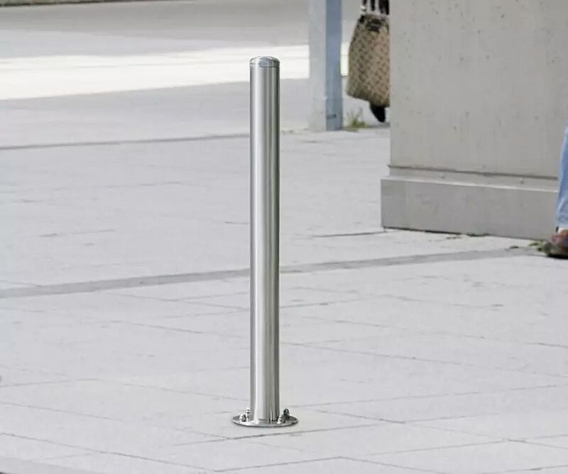 Poller CANARIA mit Rundkopf und Bodenplatte zum Aufdübeln