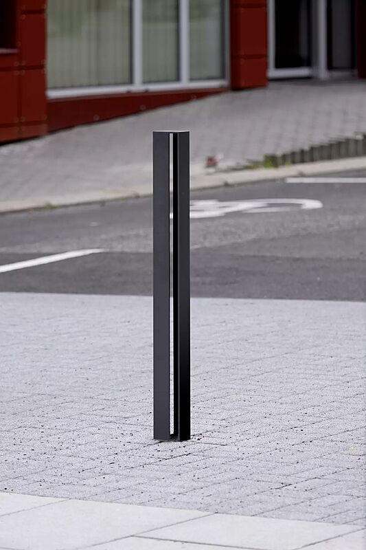 Poller ELIAS ohne Stadtwappen, zum Aufdübeln bei -100 mm, in RAL 7016 anthrazitgrau