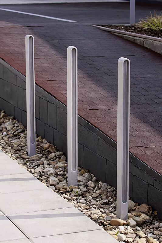 poller-mielon__shoKAT0033471 Poller MIELON zum Aufdübeln bei -100 mm, in RAL 9006 weißaluminium