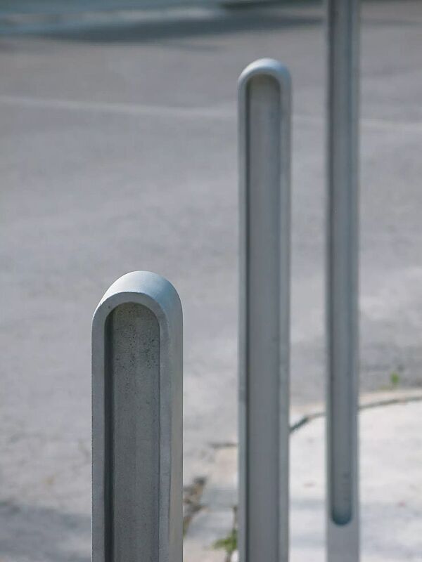 poller-mielon__shoKAT0050378 Poller MIELON zum Aufdübeln bei -100 mm, in RAL 9007 graualuminium