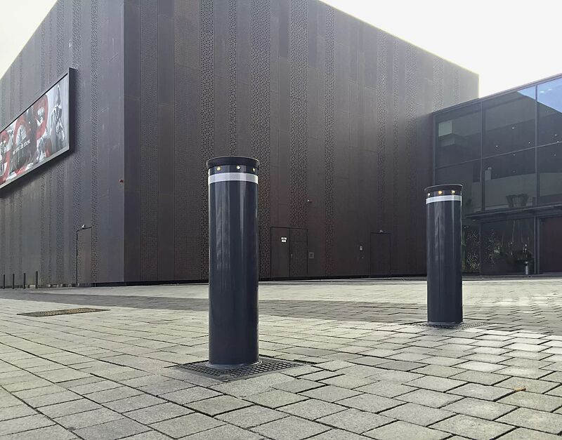 Poller NYONS, Ø 200 x 800 mm, in RAL 7016 anthrazitgrau