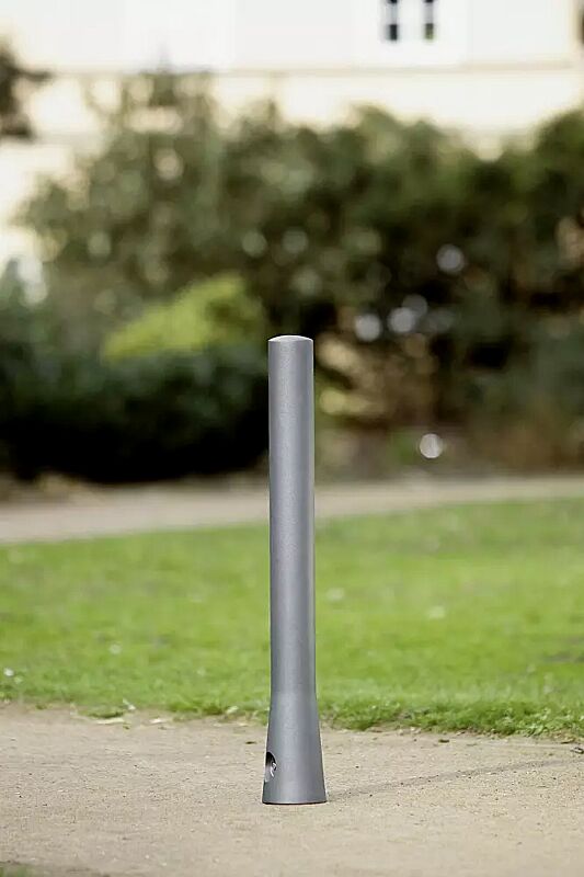 poller-taranis__shoKAT0057482 Poller TARANIS (3p-Technologie), ohne Rillen, konisch, Verriegelung mittels Sechskantschraube, in RAL 9006 weißaluminium