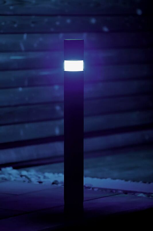 Pollerleuchte IXELLES, Aluminiumguss pulverbeschichtet in DB 703 eisenglimmer