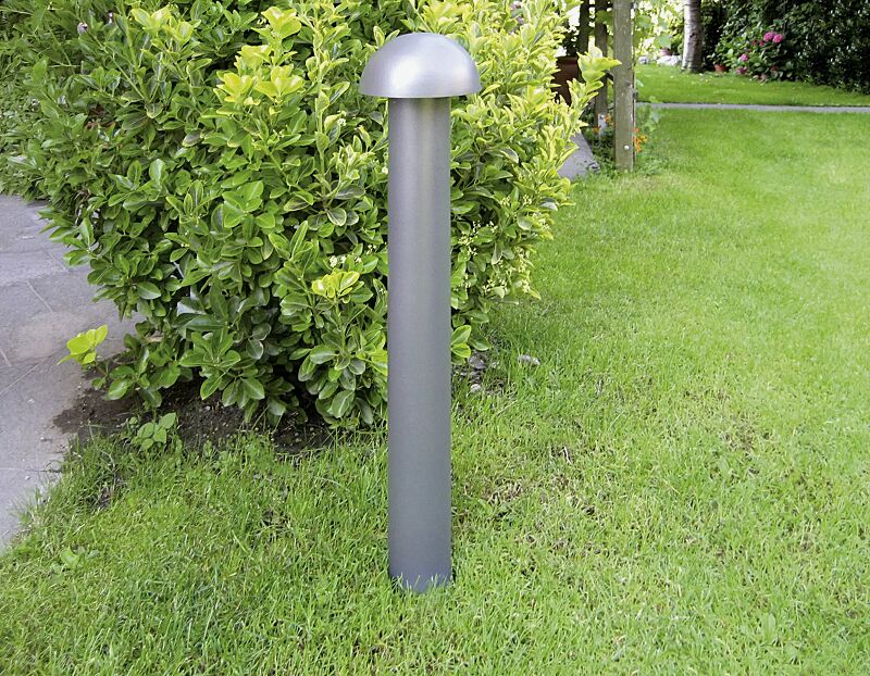 Pollerleuchte TIGERY, Höhe 800 mm, in RAL 7001 silbergrau