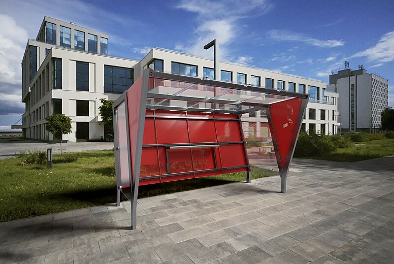 raucherunterstand-tauri__shoKAT0075598 Raucherunterstand TAURI, mit Pultdach, Dachbreite x Dachtiefe 3940 mm x 2500 mm, Dacheindeckung VSG, Rückwand perforiertes Stahlblech, Seitenwand ESG, Klarglas bzw. perforiertem Stahlblech, Stahlkonstruktion in RAL 9006 weißaluminium Raucherunterstand ...