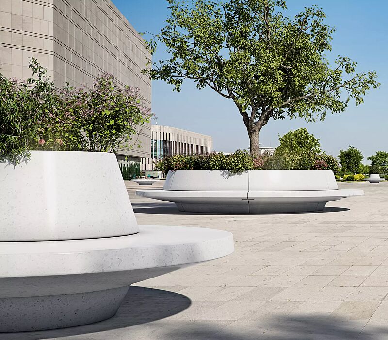 Rundbank LIDO mit Rückenlehne