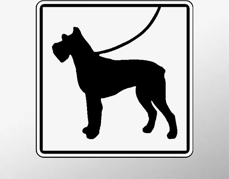 Schild: Hunde anleinen (Symbol)