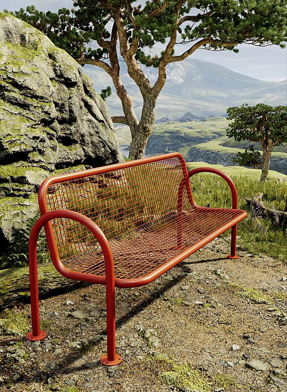 Seniorenbank AURINA zum Aufdübeln, in RAL 2002 blutorange