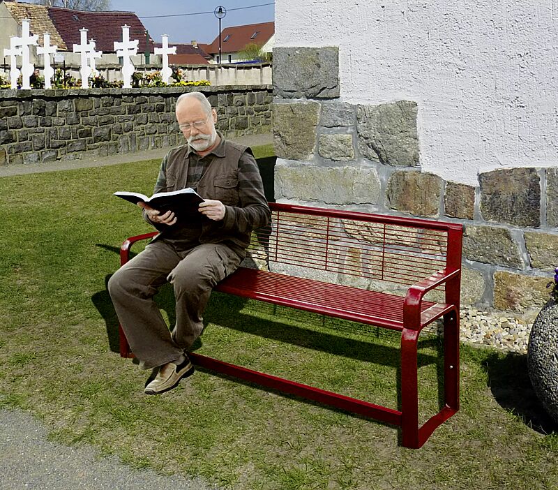 Seniorenbank ETHOS in RAL 3003 rubinrot