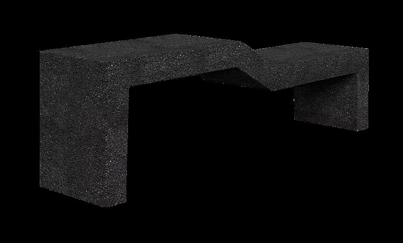 Seniorenbank VENEZIA OLD aus Marmor, Sitzfläche gestockt, in schwarz ebano