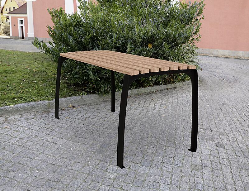 Seniorentisch CASERTA mit FSC®-zertifizierter Hartholzbelattung, unbehandelt