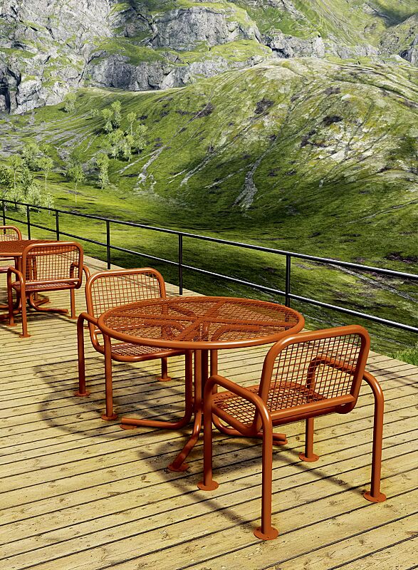 Bank-Sitz-Kombination EGNA in RAL 2010 signalorange 