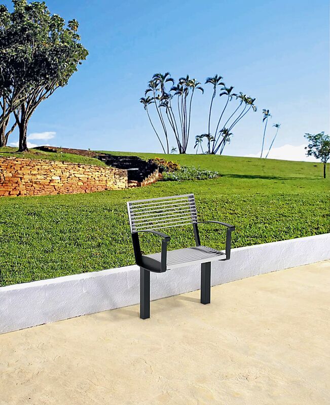 sitz-intervera__shoKAT0042224 Senioren-Sitz INTERVERA, Auflage Edelstahl, Unterkonstruktion in RAL 7016 anthrazitgrau