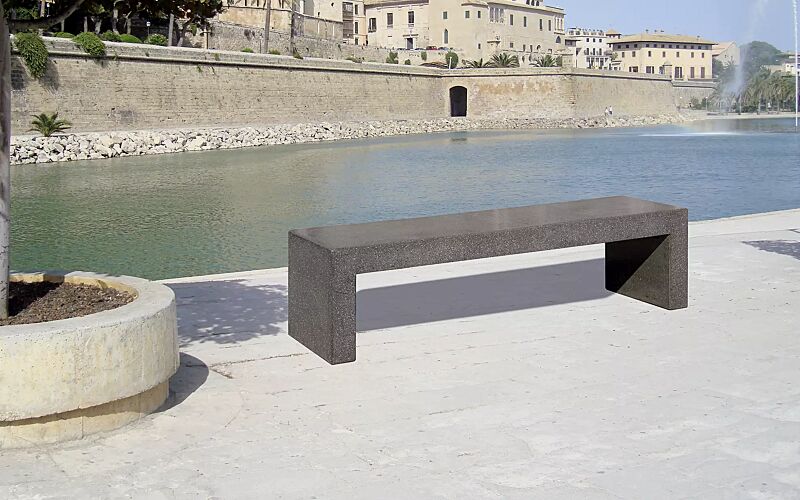 sitzbank-andromeda__shoKAT0035646 Sitzbank ANDROMEDA, rekonstituierter Naturstein (poliert) mit transparenter Beschichtung in schwarz - 20P