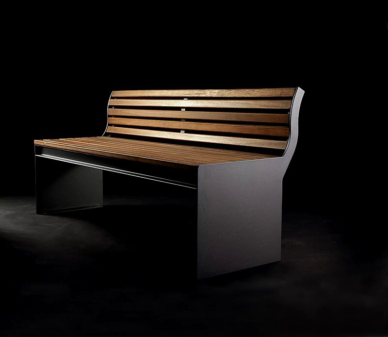 sitzbank-cima__shoKAT0016819 Sitzbank CIMA mit Rückenlehne, mit Hartholzbelattung, Stahlteile in RAL 7016 anthrazitgrau