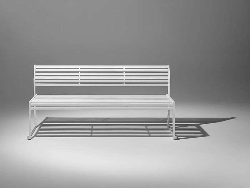 sitzbank-cortina__shoKAT0070401 Sitzbank CORTINA mit Rückenlehne, zum freien Aufstellen, Breite 1800 mm, in RAL 9003 signalweiß