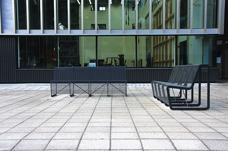 sitzbank-limpido__shoKAT0055064 Sitzbänke LIMPIDO mit Rückenlehne, in RAL 7016 anthrazitgrau