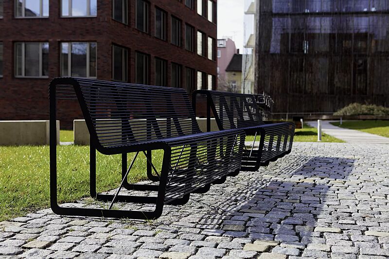 sitzbank-limpido__shoKAT0055072 Sitzbank LIMPIDO mit Rückenlehne, in RAL 9005 tiefschwarz