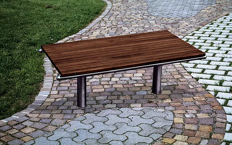 sitzbank-loano__shoKAT0002292 Sitzbank LOANO mit Kambalaholzbelattung, Stahlteile aus Edelstahl