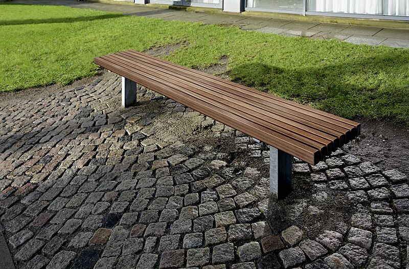 Sitzbank NORS zum Einbetonieren, Stahlteile feuerverzinkt